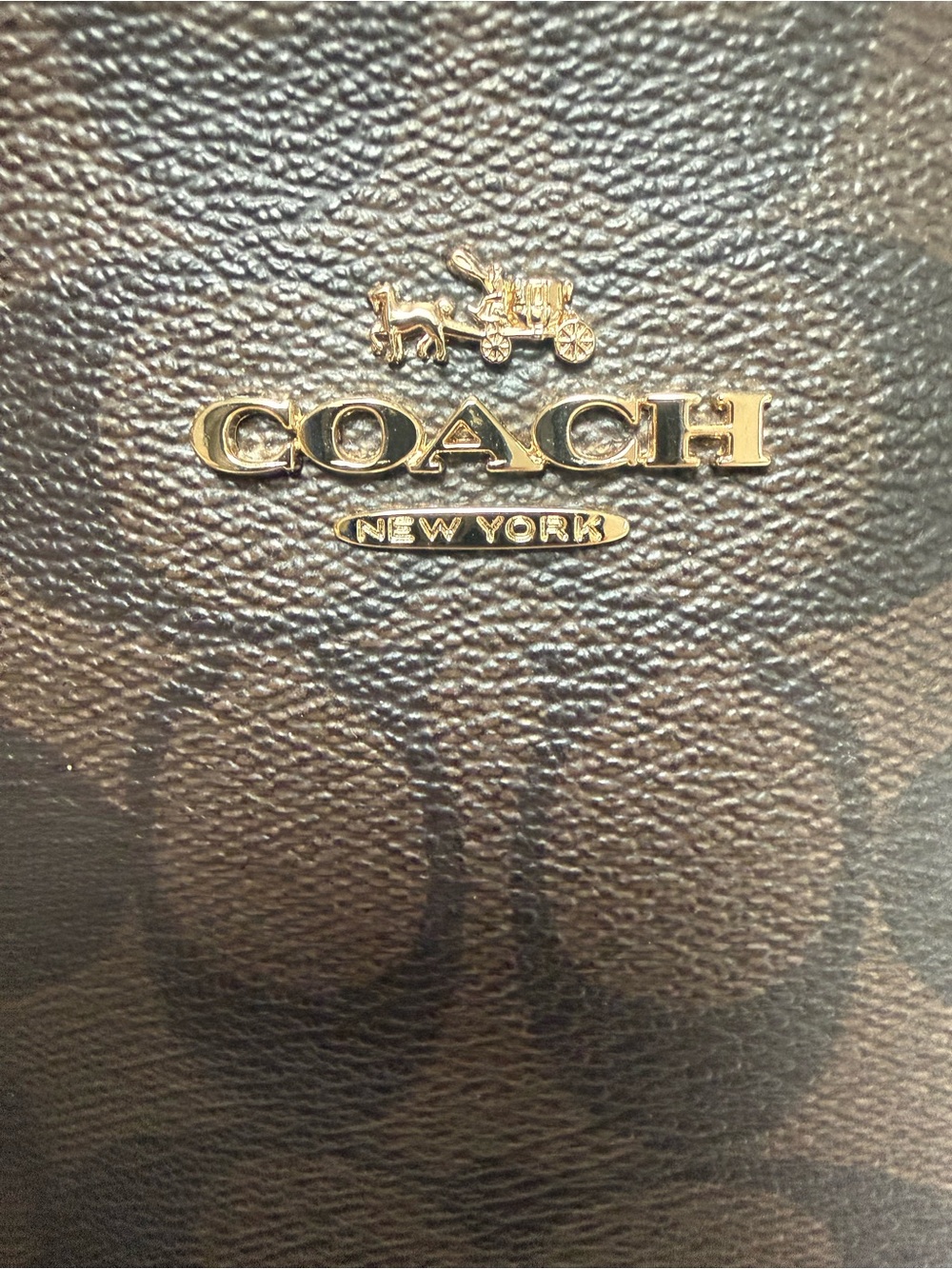 Coach Dark Brown Signature Leather Crossbody with Gold Logo - Picture 7 of 9